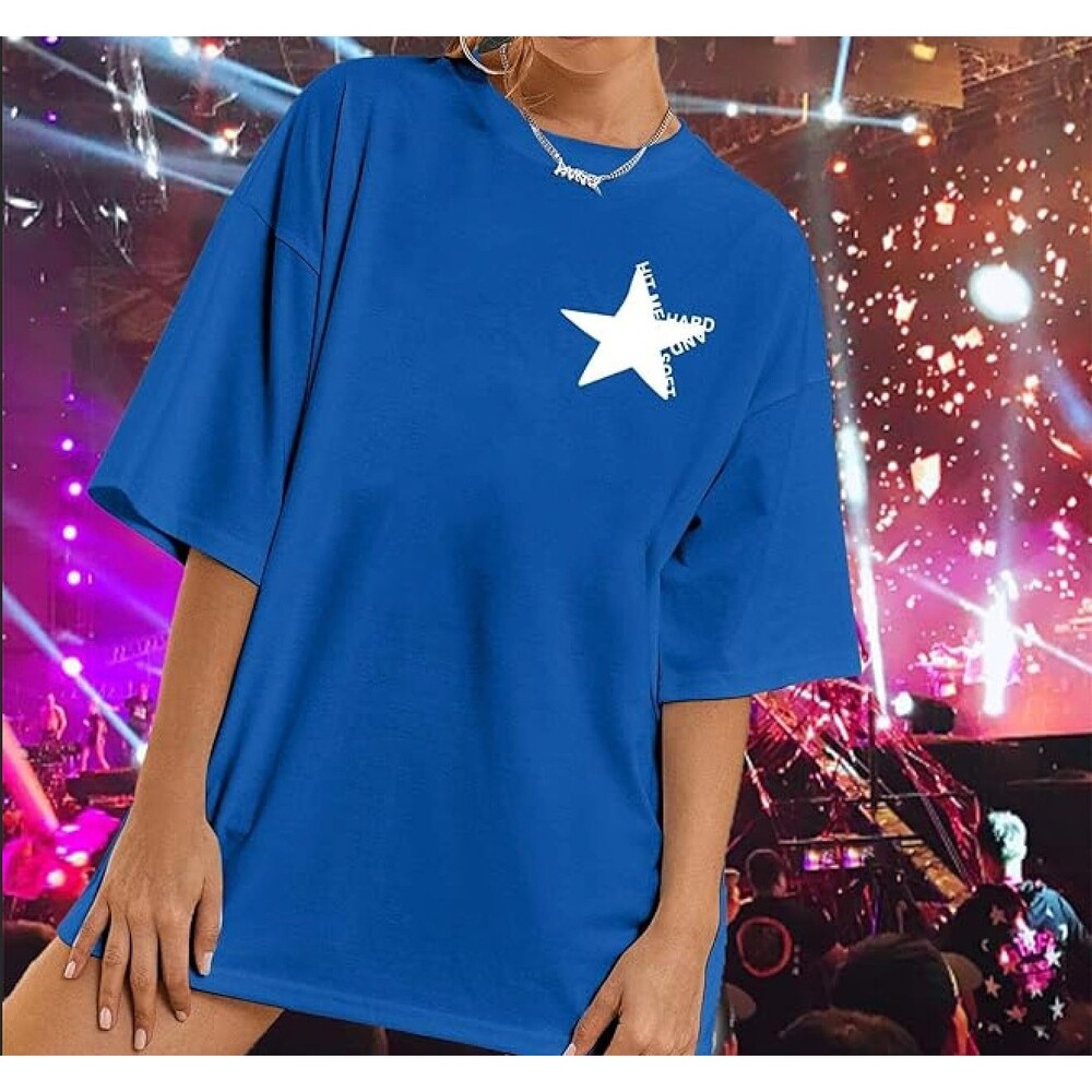 Nwt Oversize Country Western Music Shirt Womens Large Lover T-Shirt Star Graphic